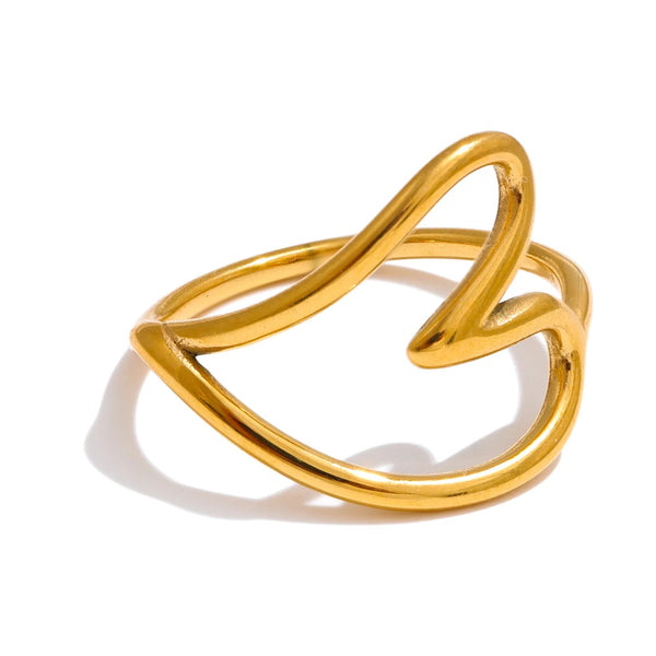 Gold wave ring