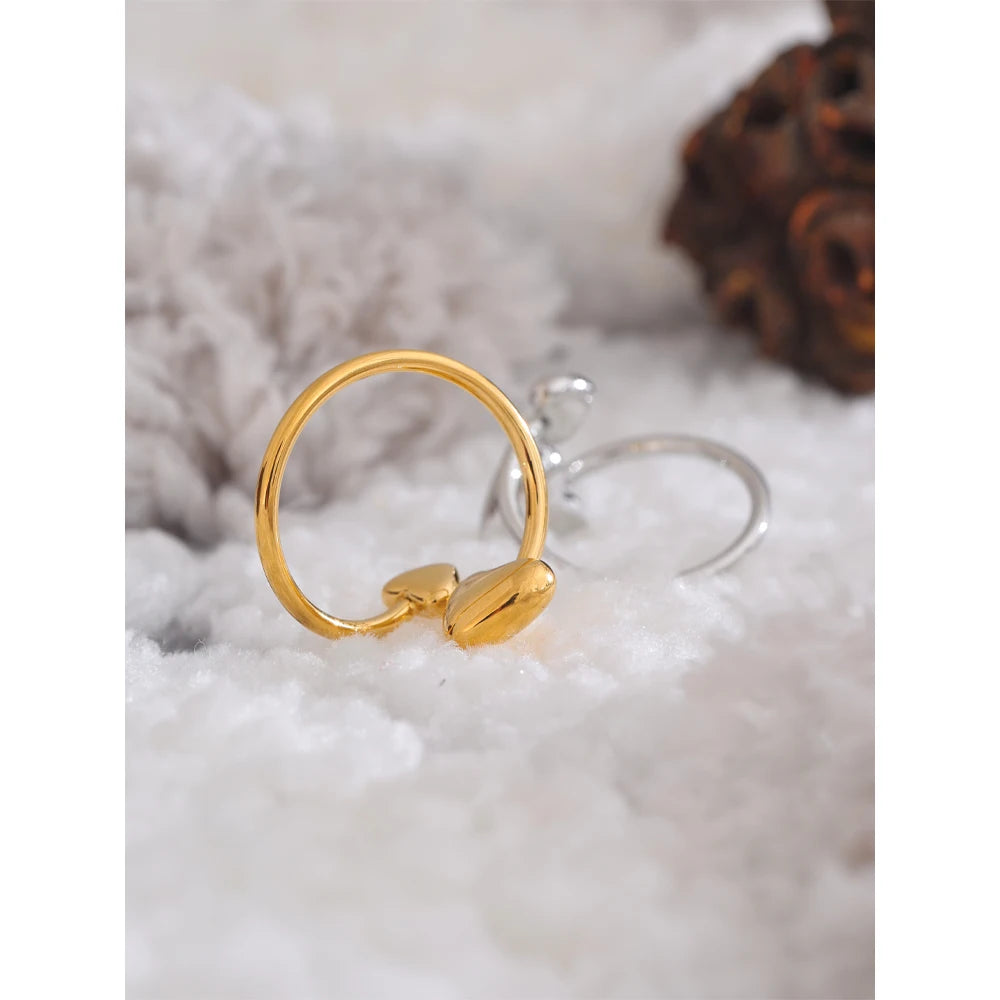 Gold and silver open rings