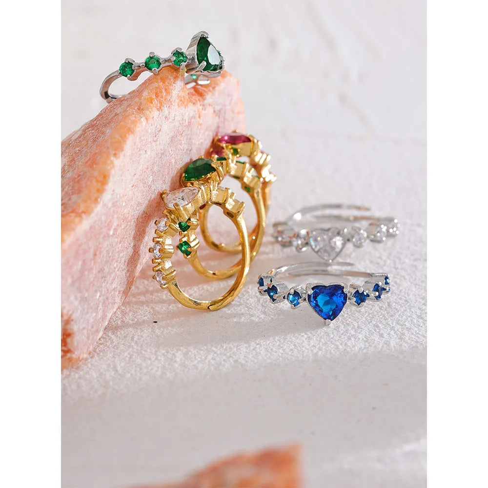 Fun and colorful heart rings, perfect for stacking