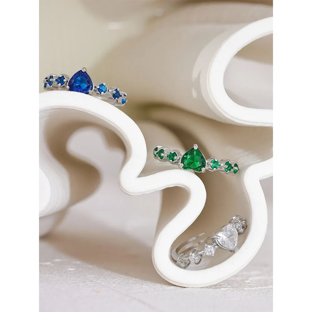 Colorful heart rings