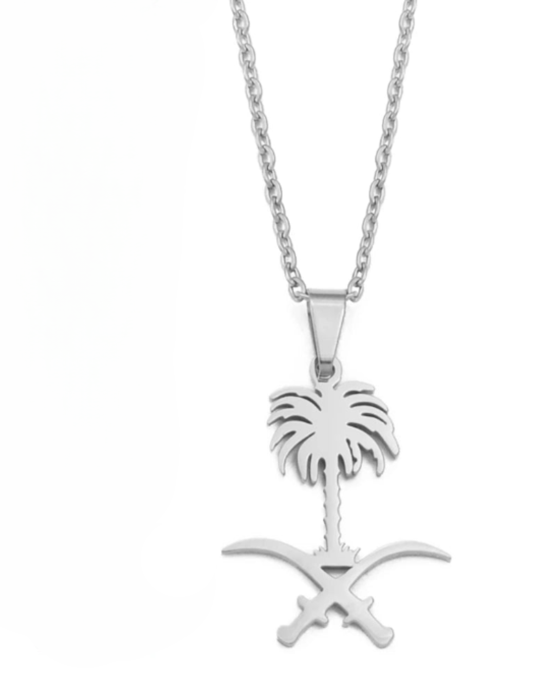 Gold Saudi Arabia emblem necklace